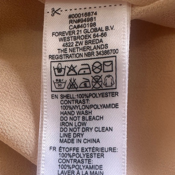 Forever 21 Soft Beige one shoulder Blouse Medium NWOT - Picture 6 of 7